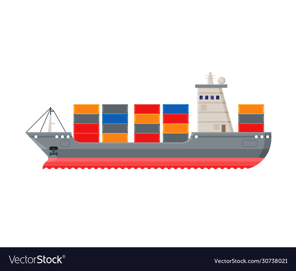 cargo-ship-side-view-water-transport-sea-vector-30738021